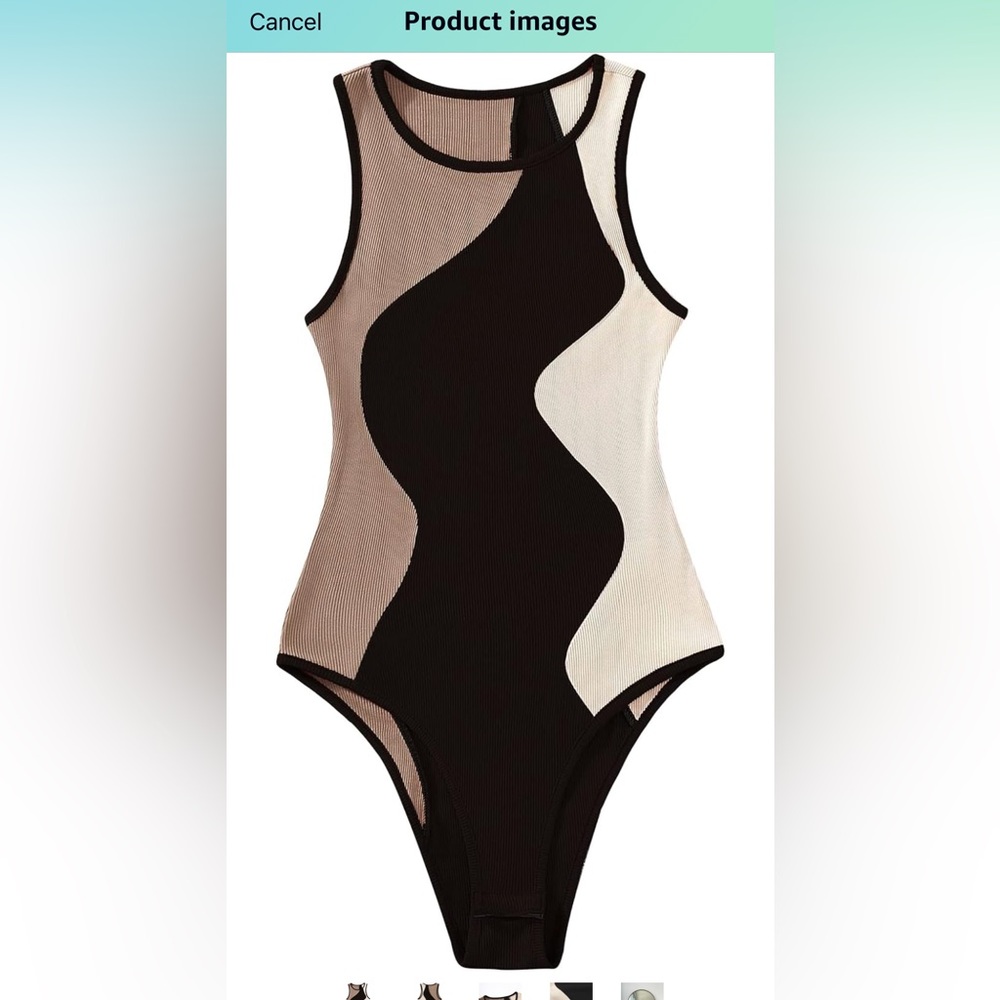 Verdusa Women's Color Block Sleeveless Scoop Neck Tank Bodysuit Top